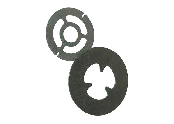 Термостойкость от минус 40 до 150 градусов Цельсия. Шайбы клапанов, изготовленные методом штамповки для автомобильных амортизаторов